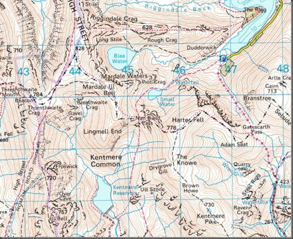 Hawewater and Kentmere Map